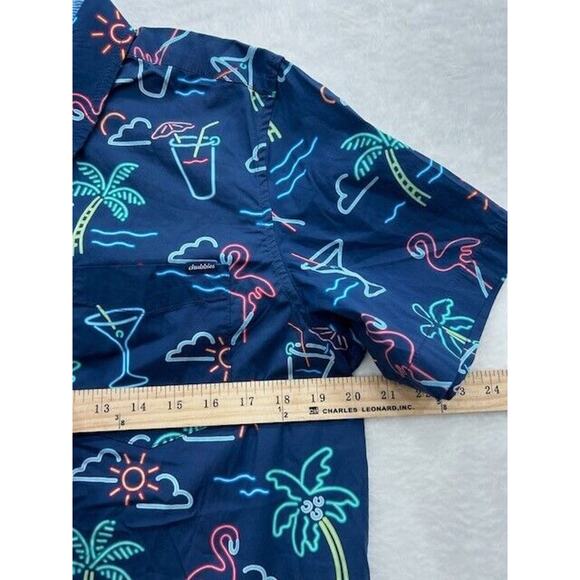 Chubbies The One Man Wolf Pack Friday Shirt Tropical Button Down Blue M NEW - Picture 4 of 9